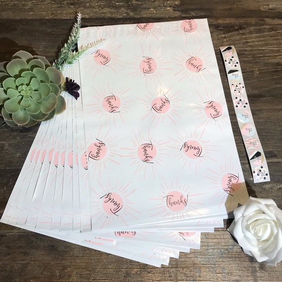 Other - 📦3/$20 mix + match📦 10 POLY MAILERS thank you dots - 10”x13” + FREE stickers